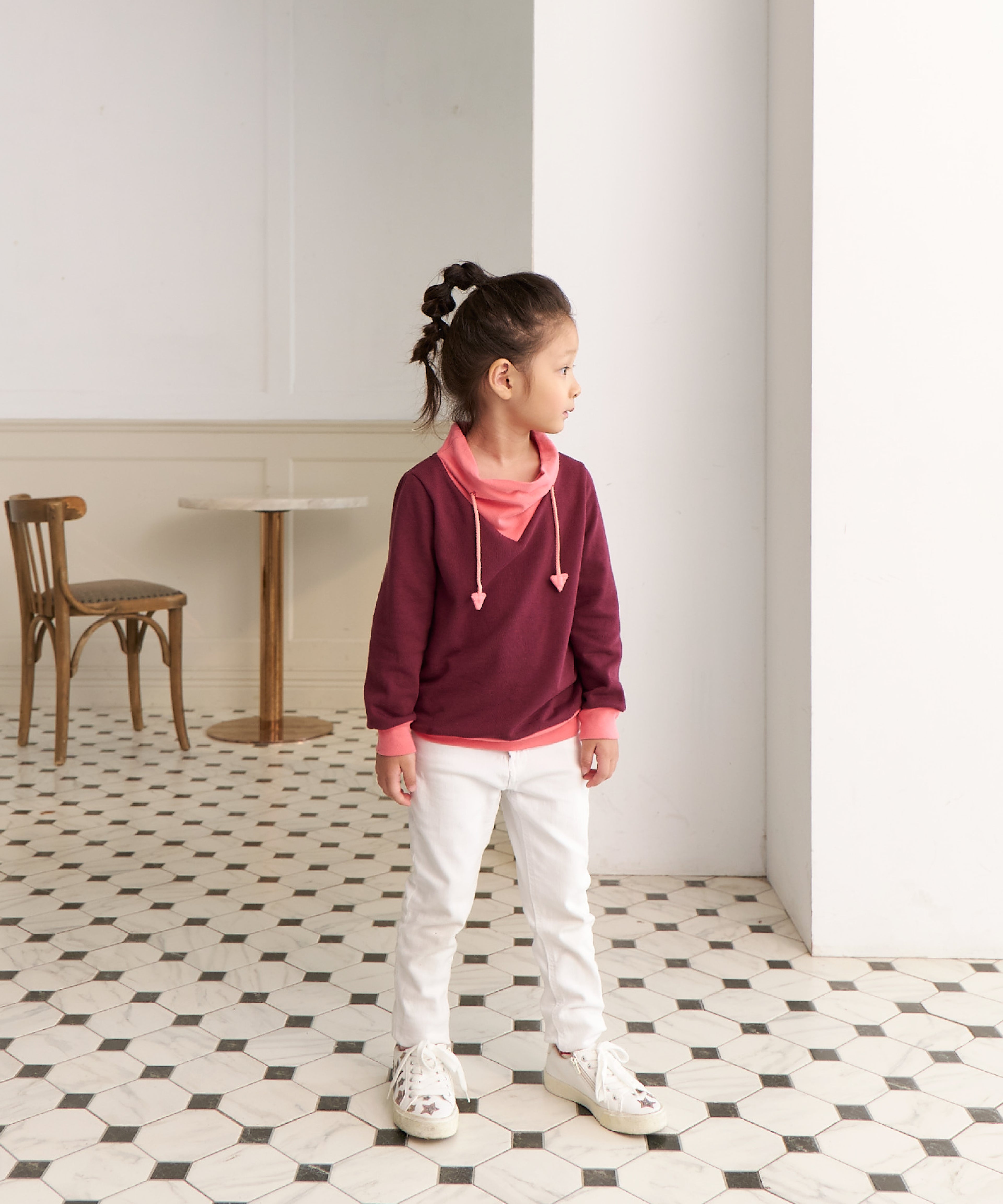 bbcモンスターロールカ ラー&パーカーひもトップス