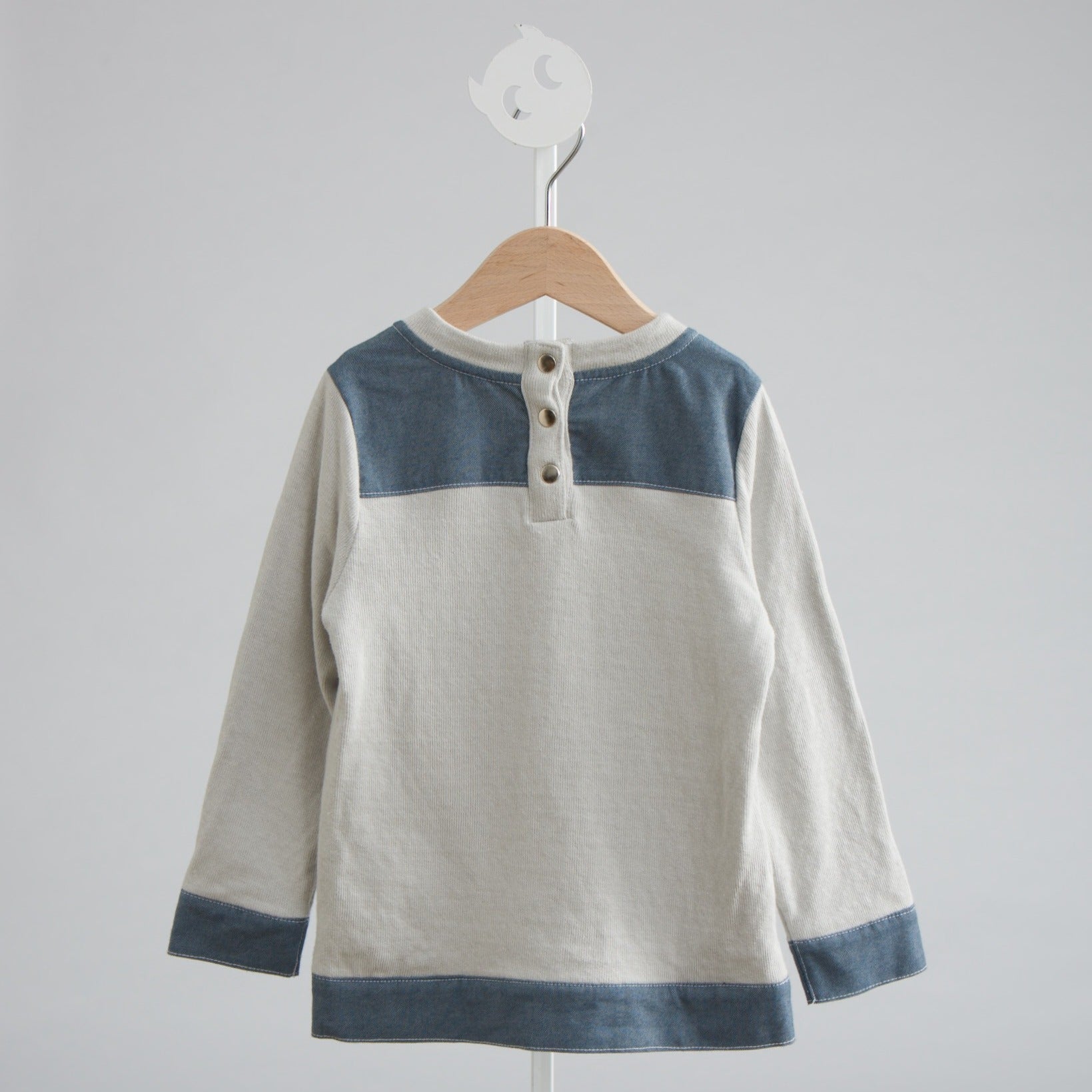 デニム風ミックス&マッチ長袖トップス