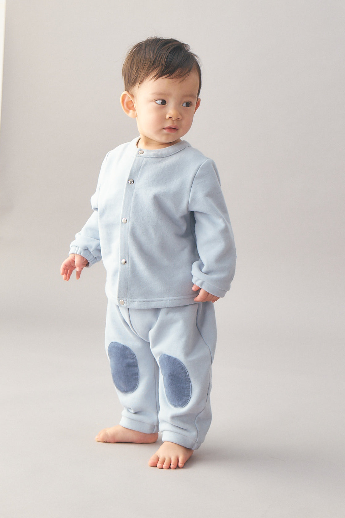 エルボーパッチデニムトップス