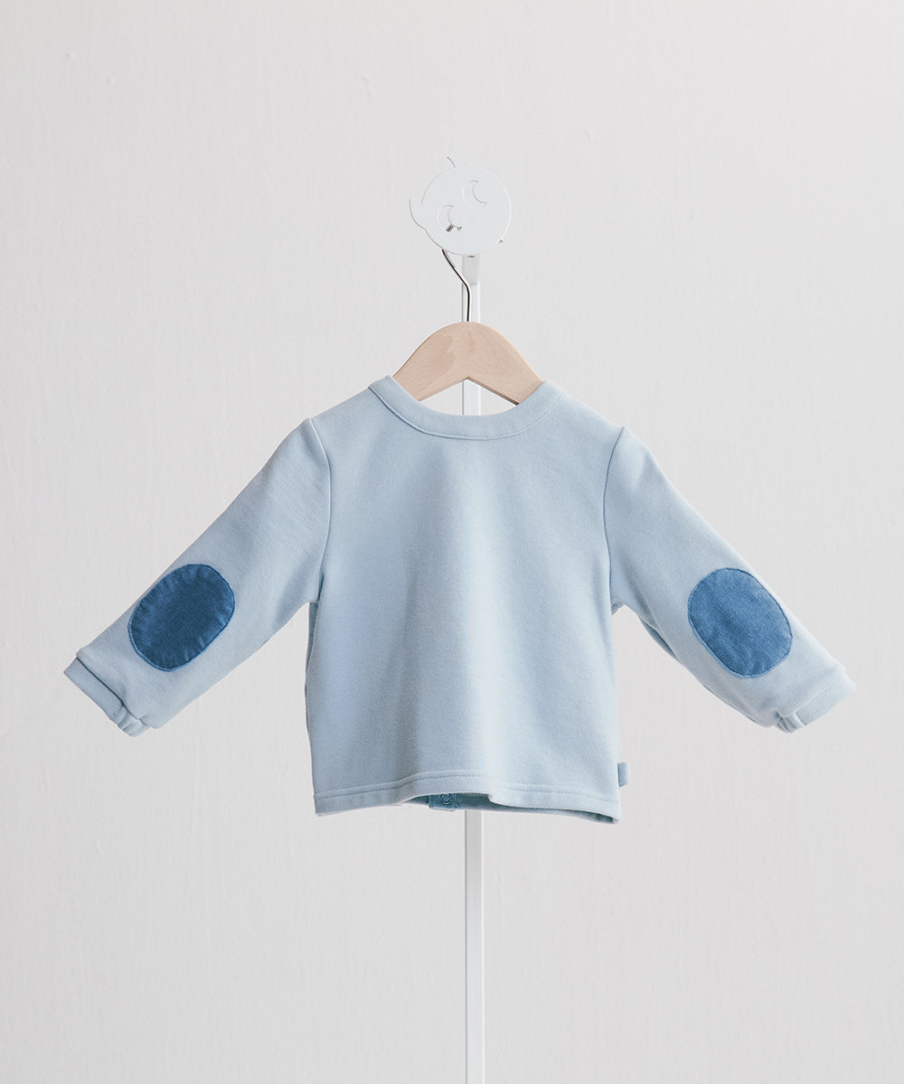 エルボーパッチデニムトップス