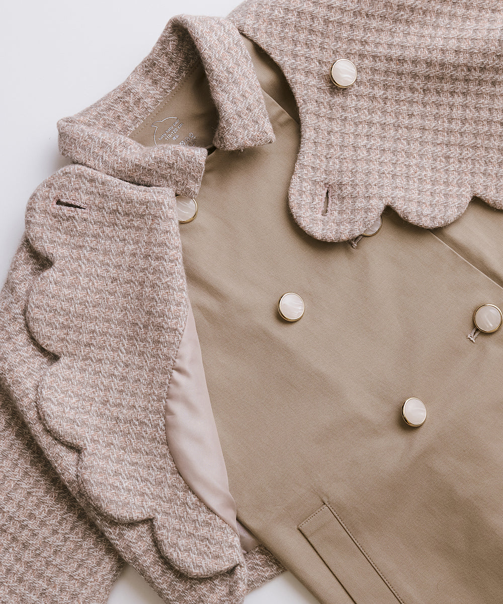 Luxuryコレクション - 花びらデザインツーピースウールコート