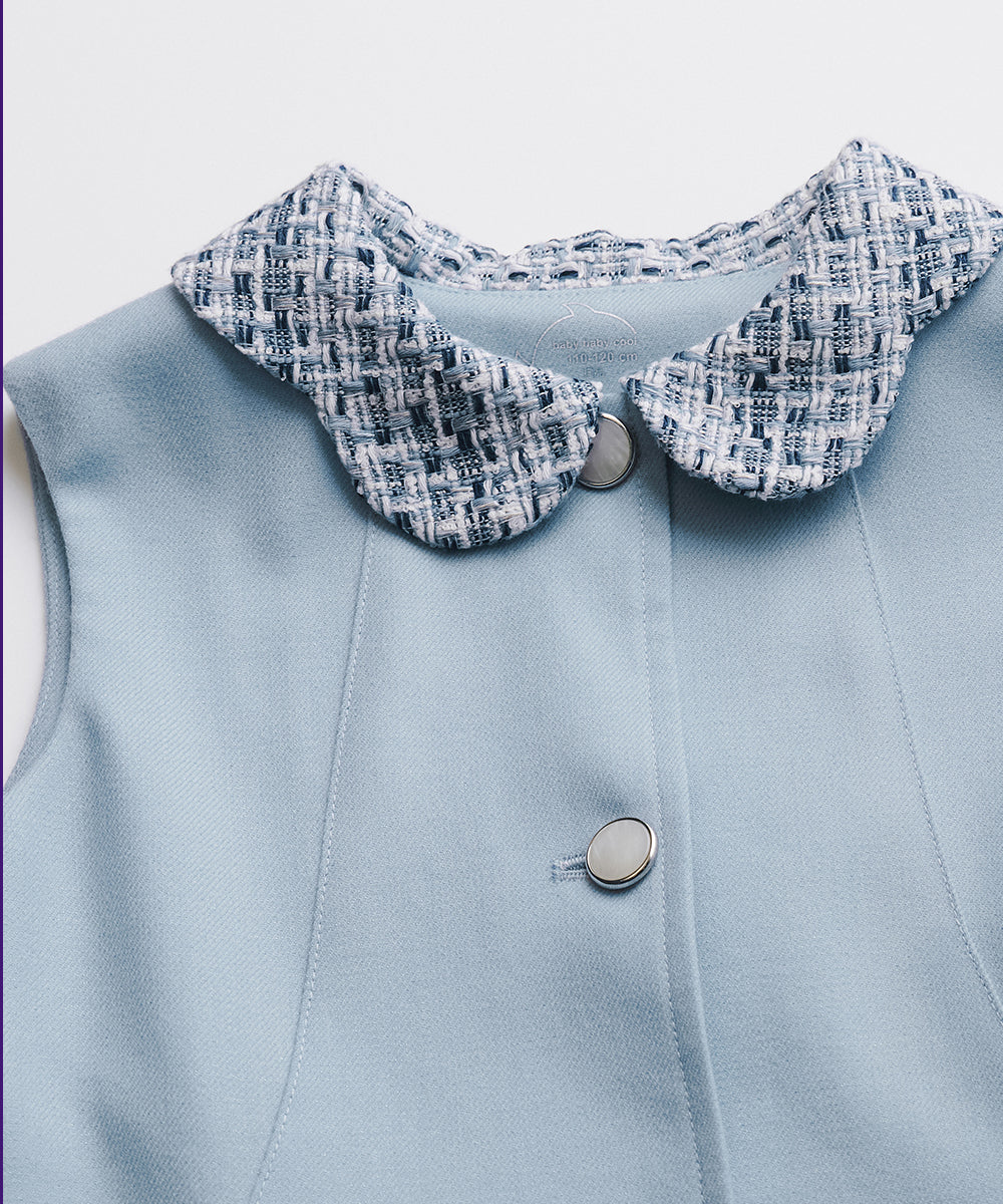 Luxuryコレクション-花びら襟の前開きベストワンピース