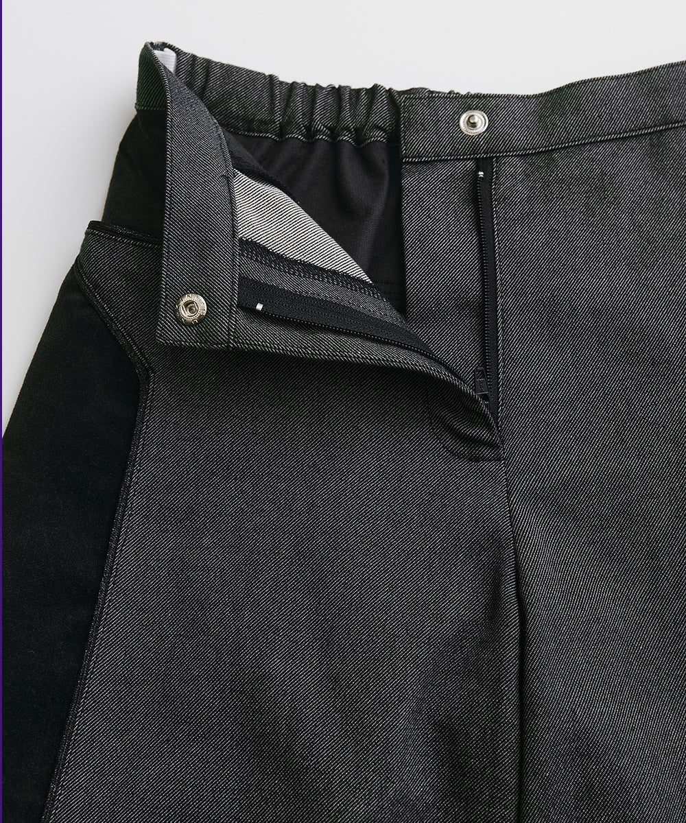 素材切替モダンワイドパンツ