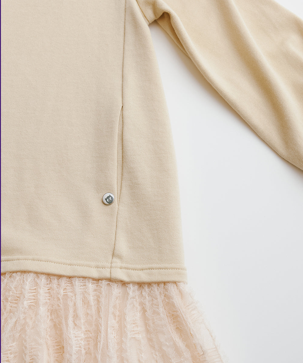 スウィートパンク素材MIXレースワンピース