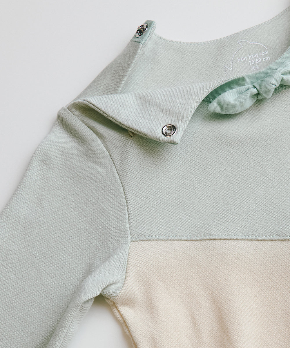 ツートンカラー蝶ネクタイロンパース