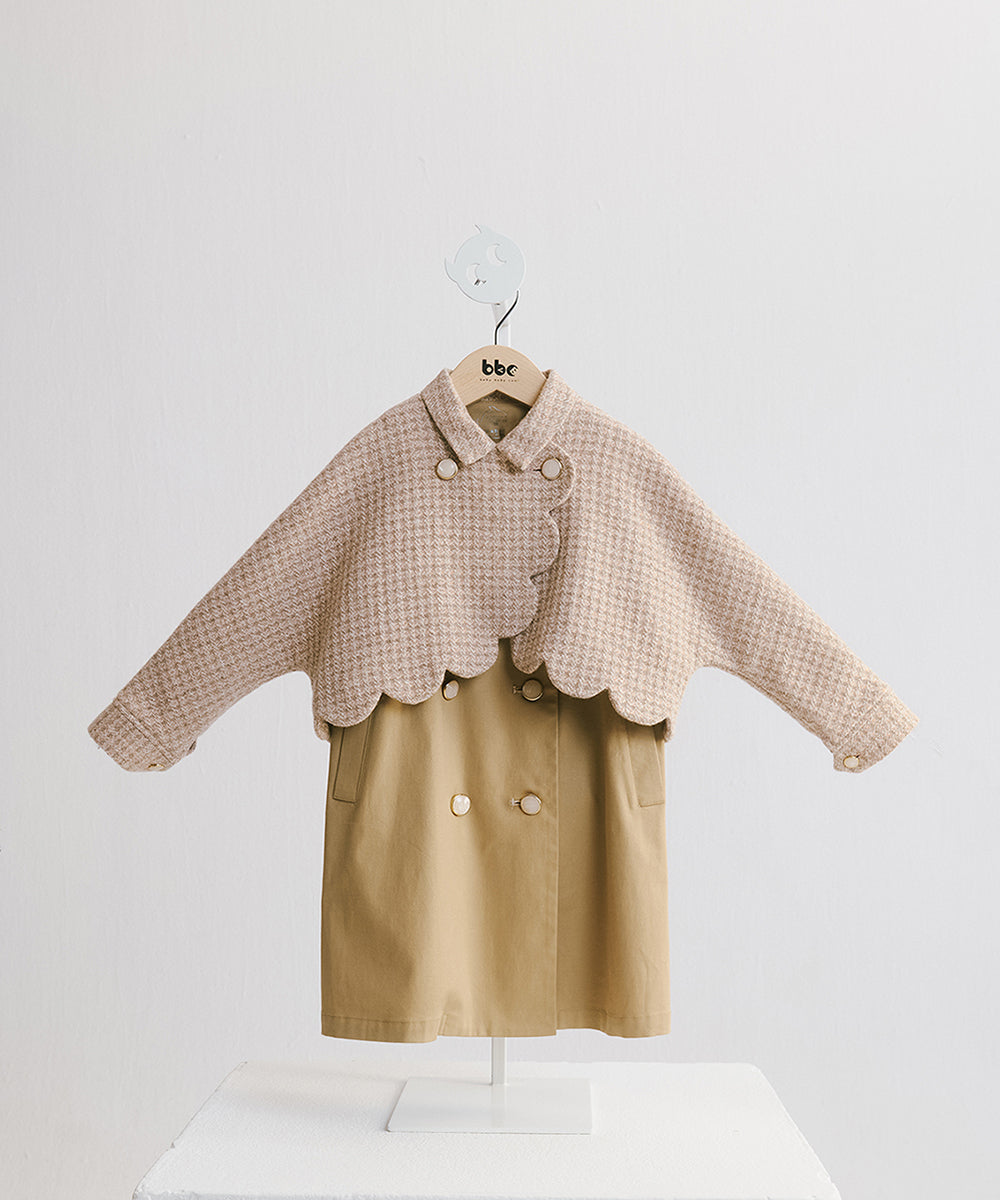 Luxuryコレクション - 花びらデザインツーピースウールコート