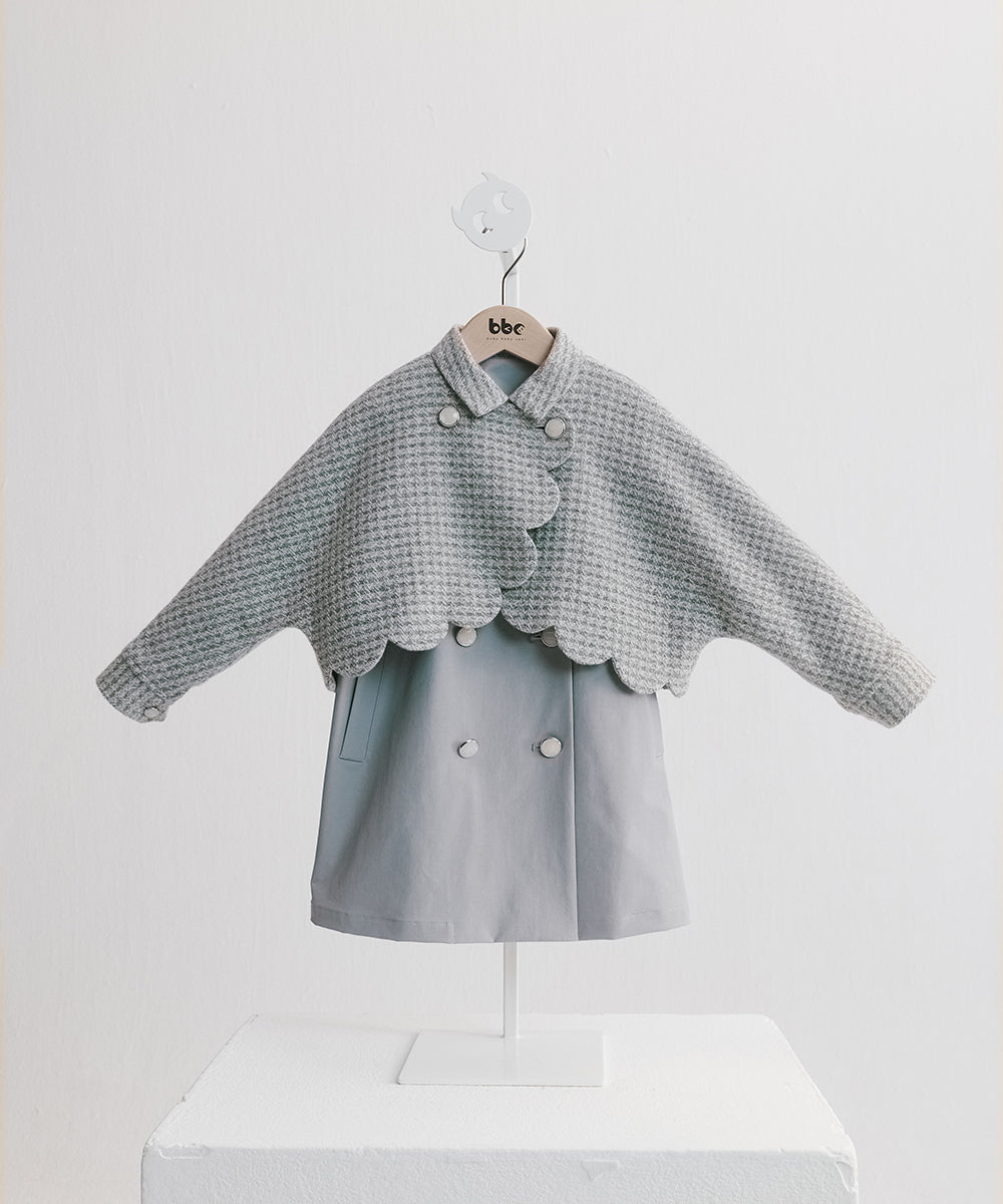 Luxuryコレクション - 花びらデザインツーピースウールコート