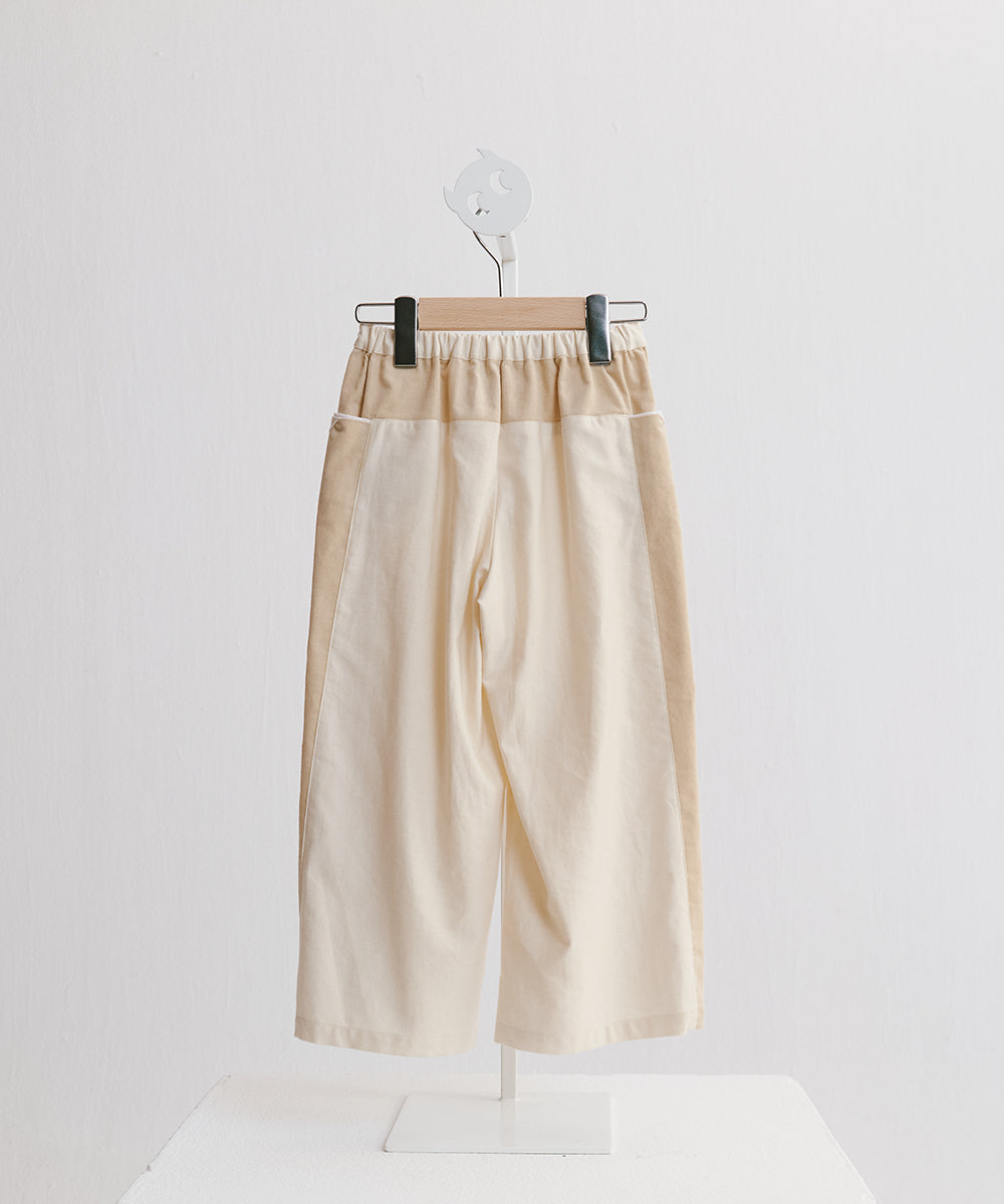 素材切替モダンワイドパンツ