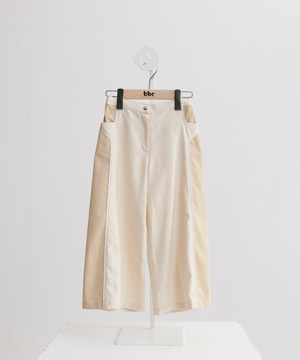 素材切替モダンワイドパンツ