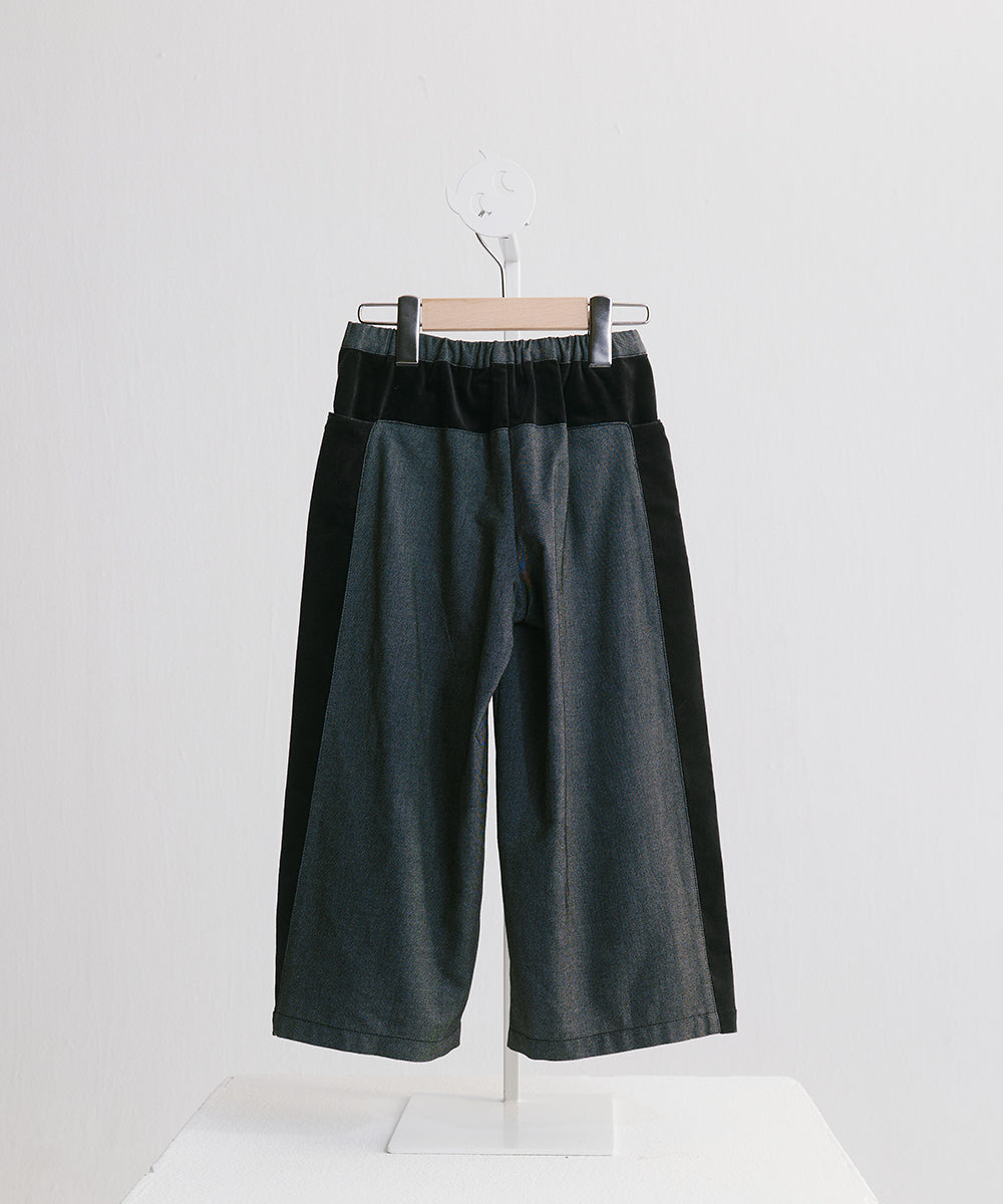 素材切替モダンワイドパンツ