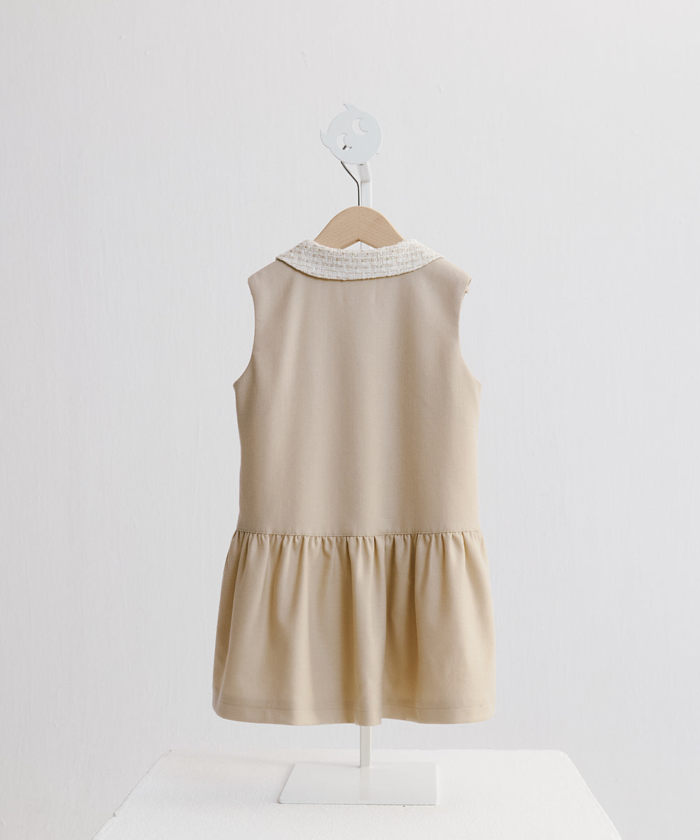 Luxuryコレクション-花びら襟の前開きベストワンピース