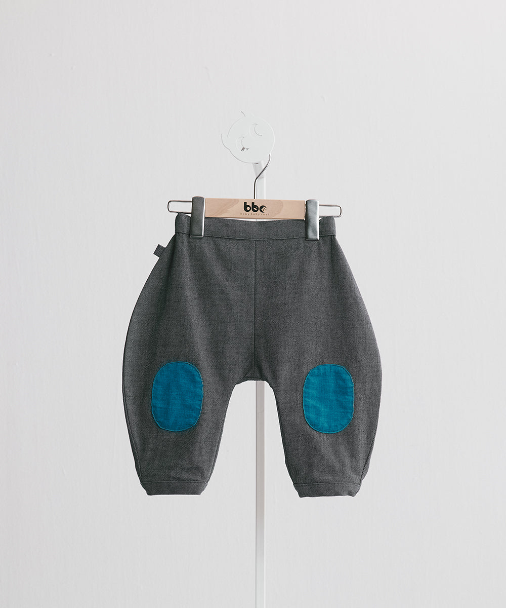 オーガニックデニム・ニーパッチパンツ