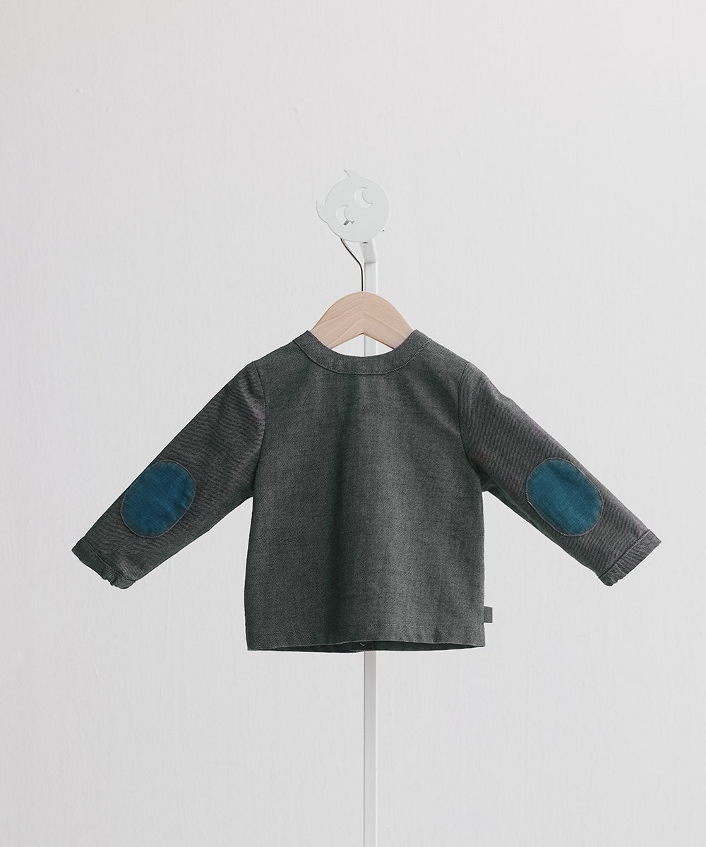 エルボーパッチデニムトップス