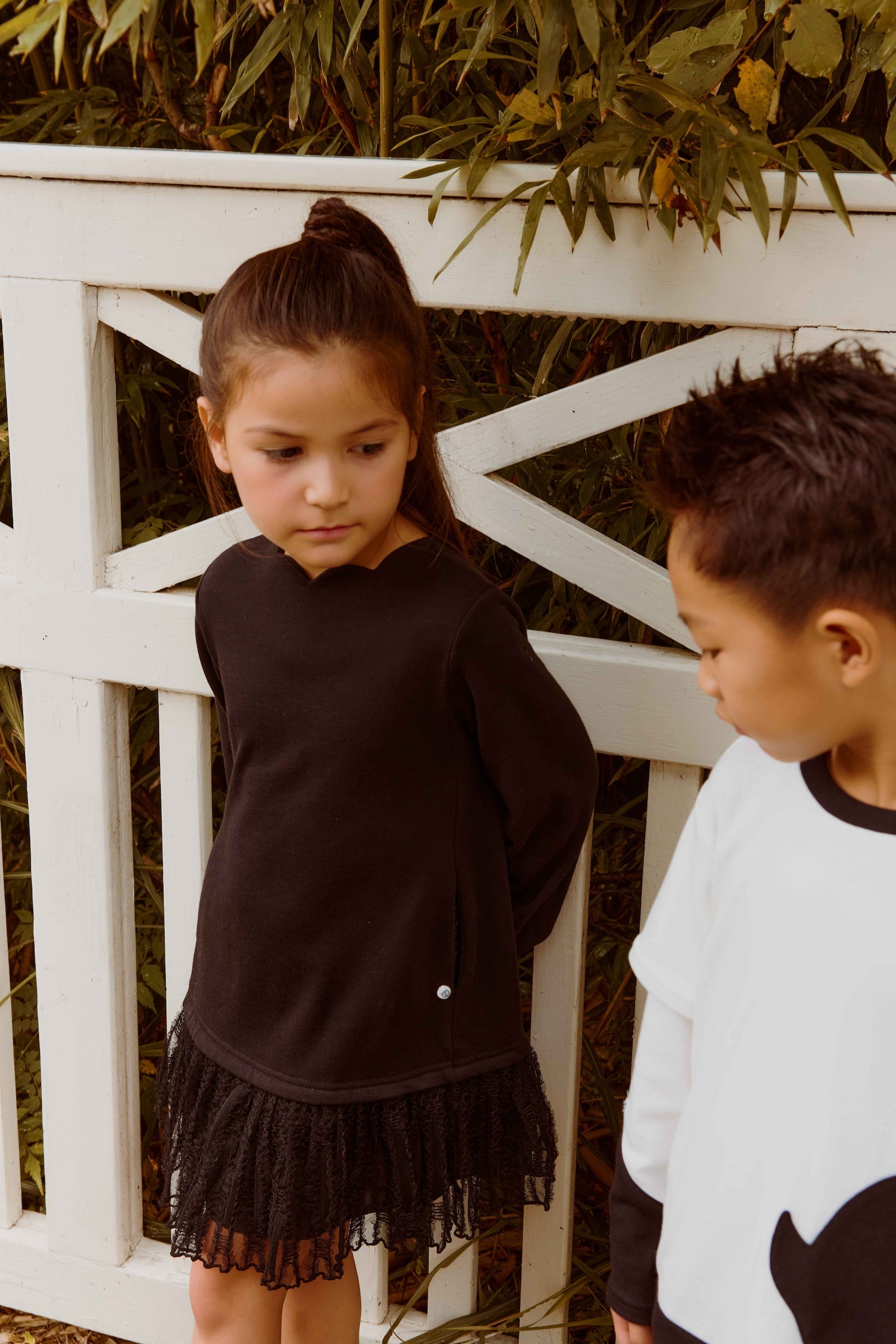 スウィートパンク素材MIXレースワンピース