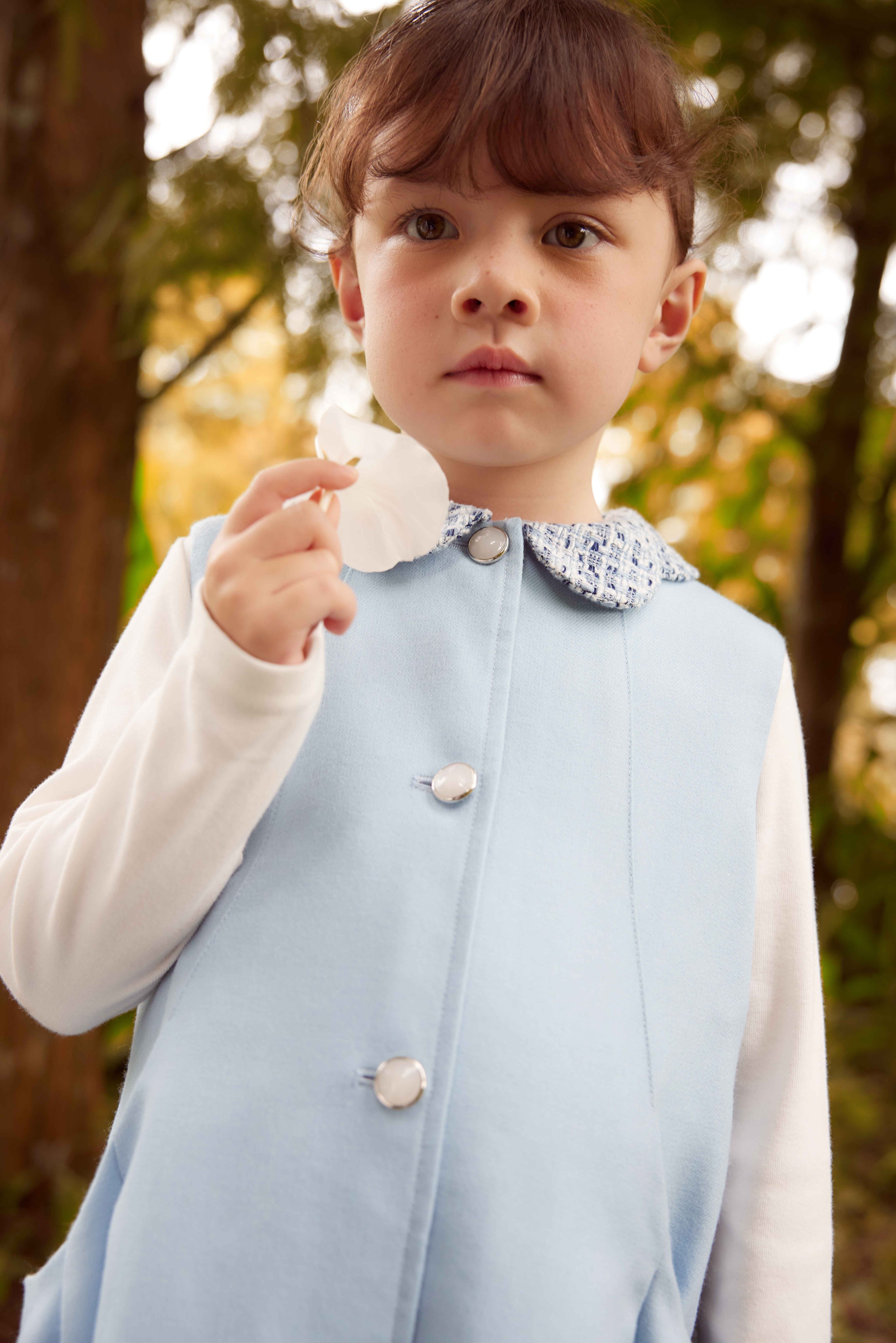 Luxuryコレクション-花びら襟の前開きベストワンピース