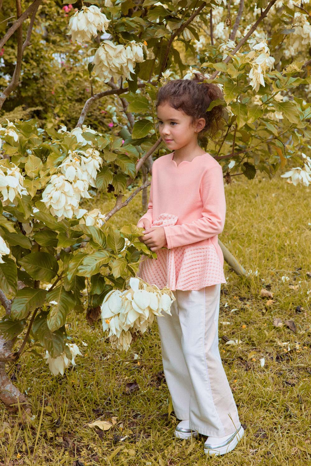 素材切替モダンワイドパンツ