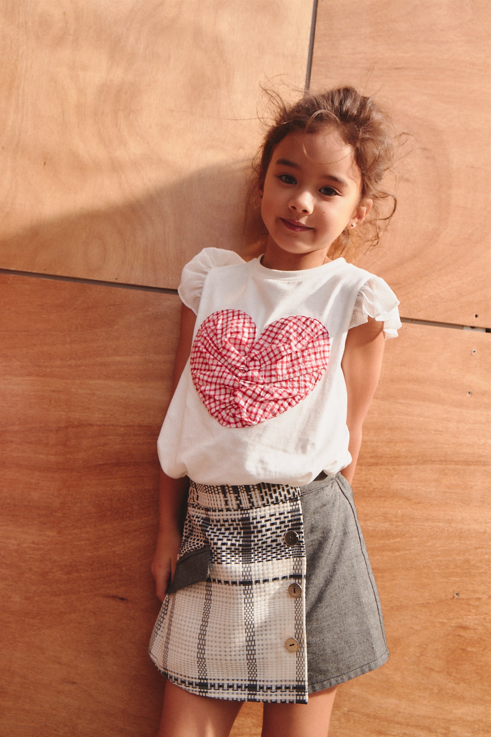 Luxuryコレクション: Mode - モダンデニム切替えキュロットスカート