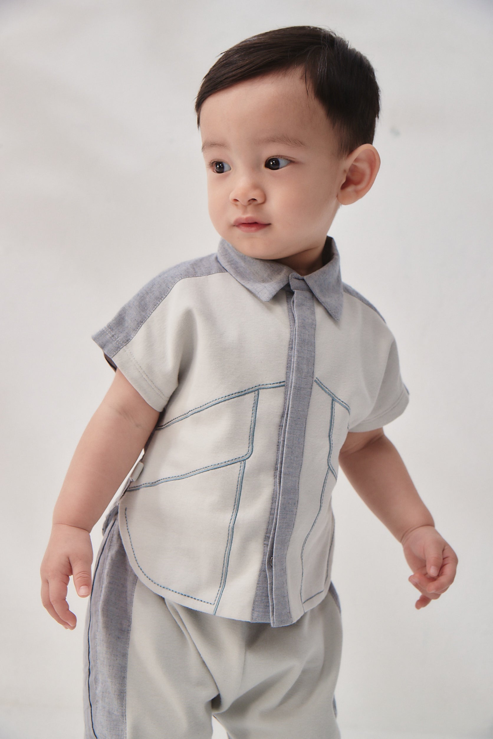 Main コレクション: bbcトレンドキッズ刺繍ポケットスポーティシャツ