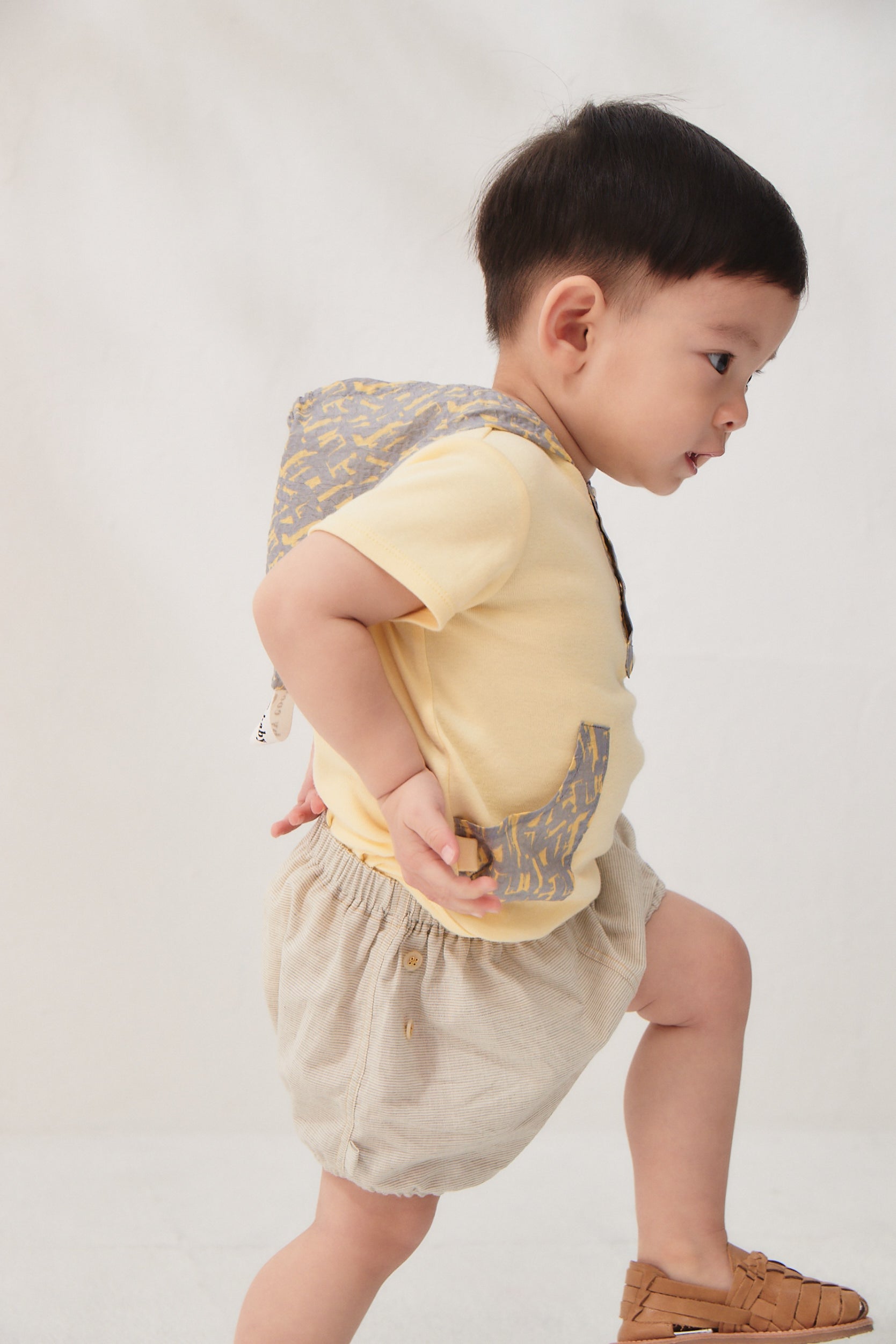 Main コレクション: トレンドキッズ切替えポケット フード付きロンパース