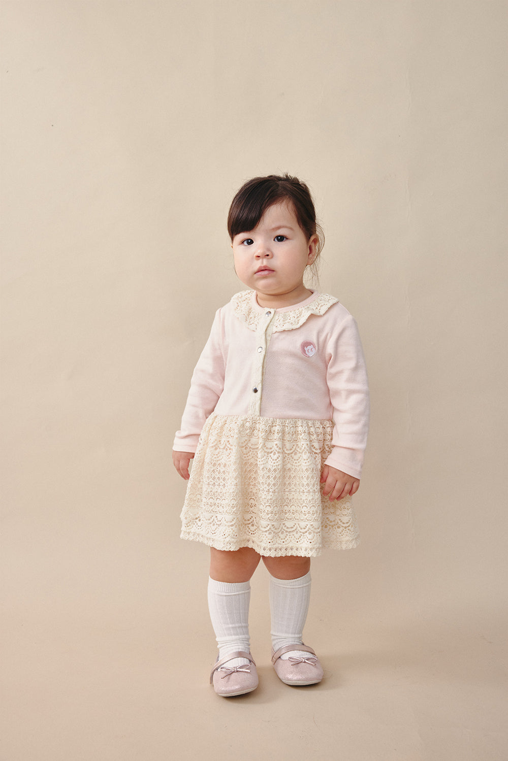 【予約商品】Mainコレクション:Petal Puffレースワンピースロンパース