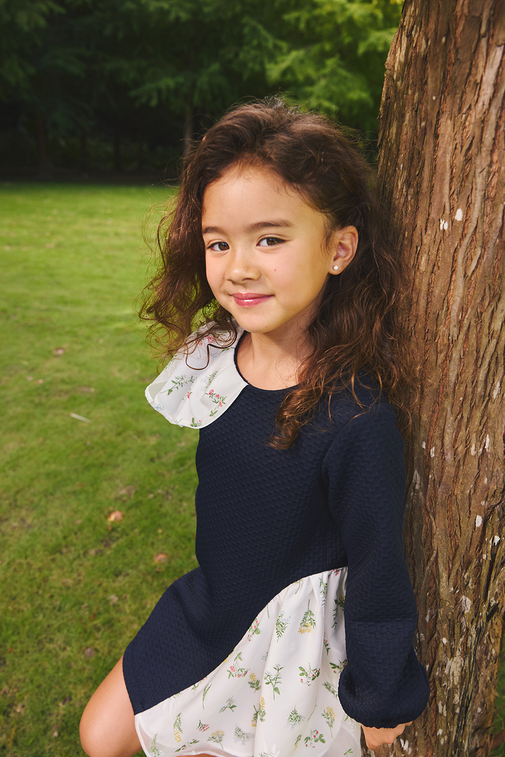 【予約商品】Mainコレクション:舞う花ロングスリーブワンピース