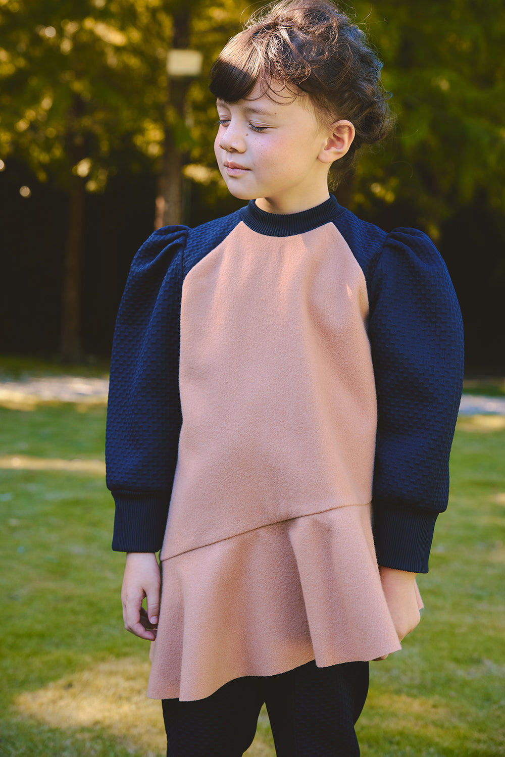 【予約商品】Luxuryコレクション:アシンメトリーウールロング丈トップス