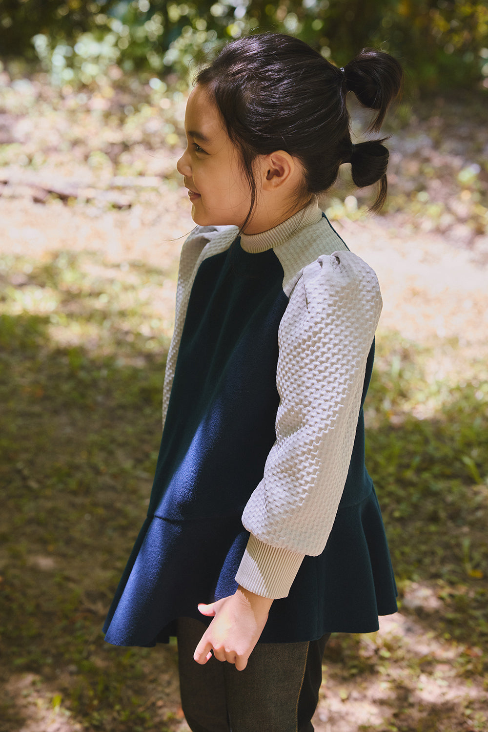 【予約商品】Luxuryコレクション:アシンメトリーウールロング丈トップス