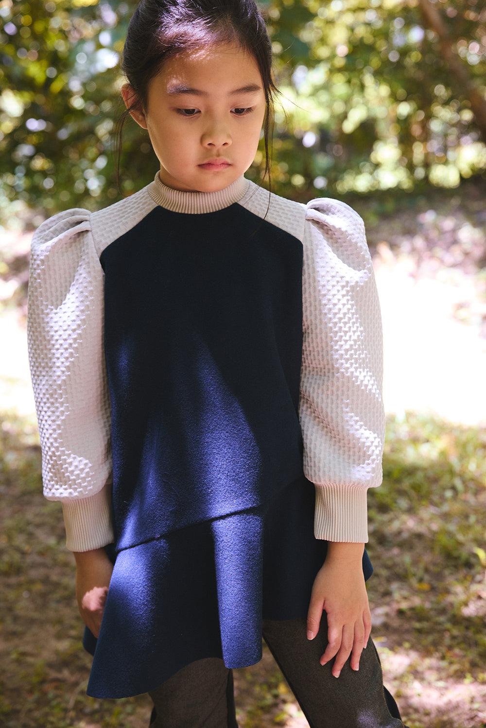 【予約商品】Luxuryコレクション:アシンメトリーウールロング丈トップス