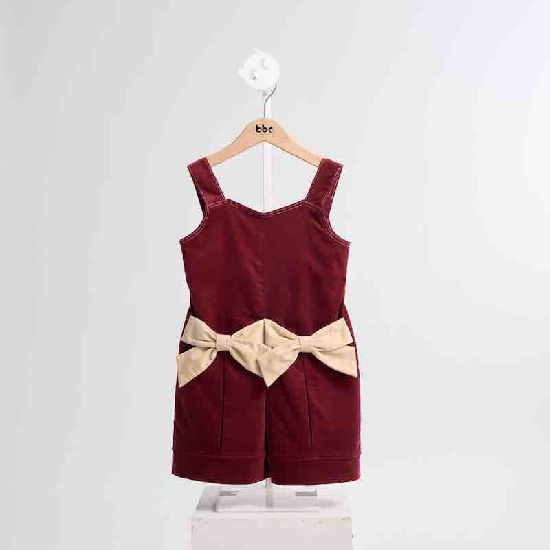 ユニークリボンコーデュロイサロペット