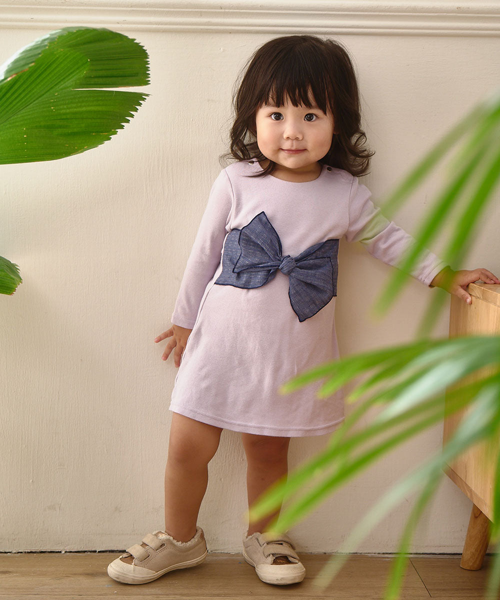 立体ちょうちょ結びワンピースロンパース