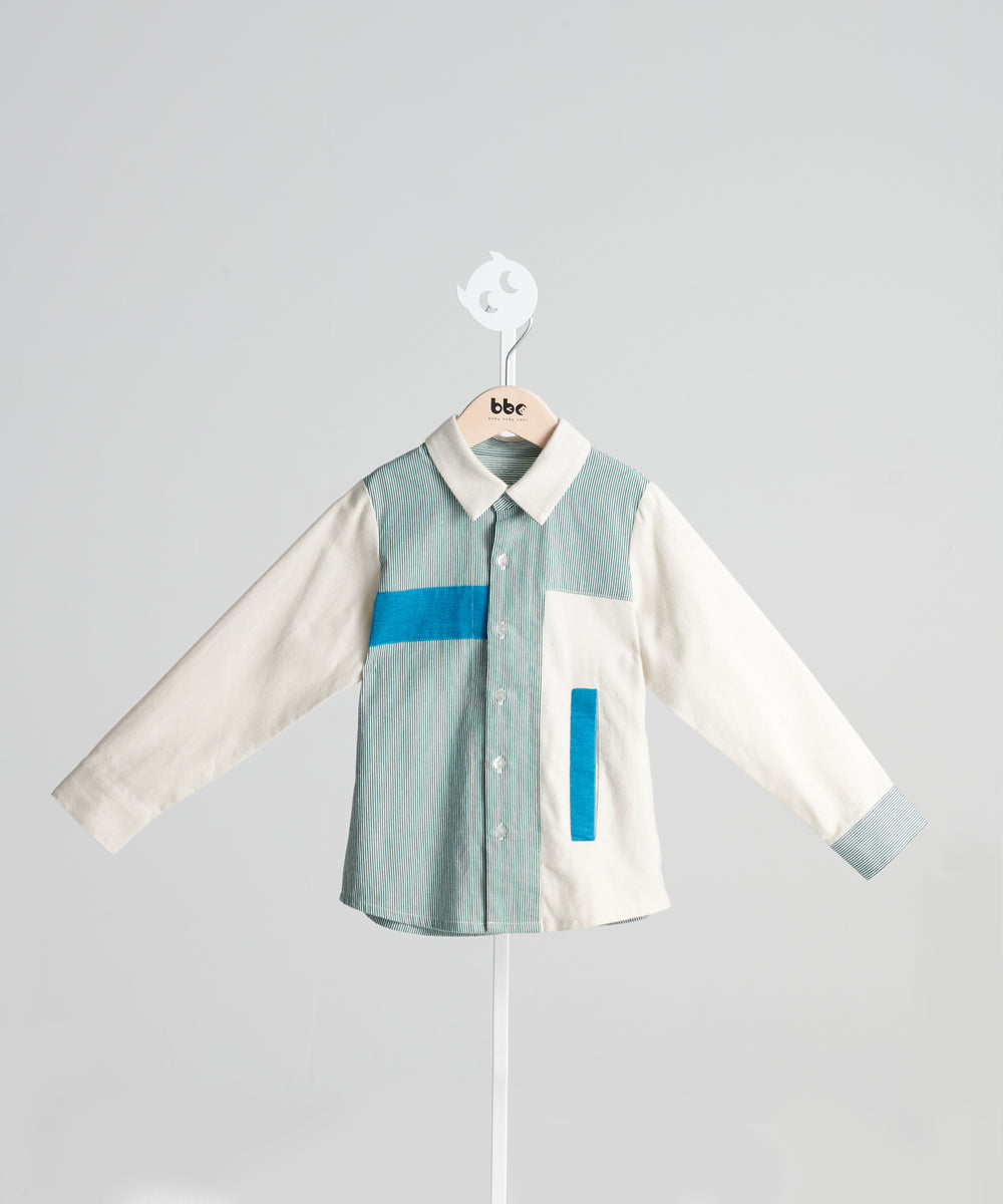 Luxuryコレクション - ジオメトリックパッチワークシャツ