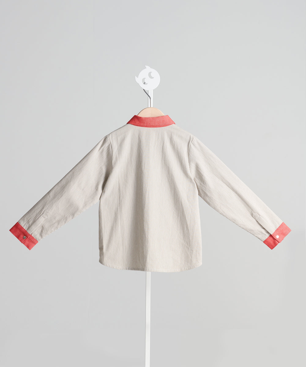 英国風パッチワークシャツ