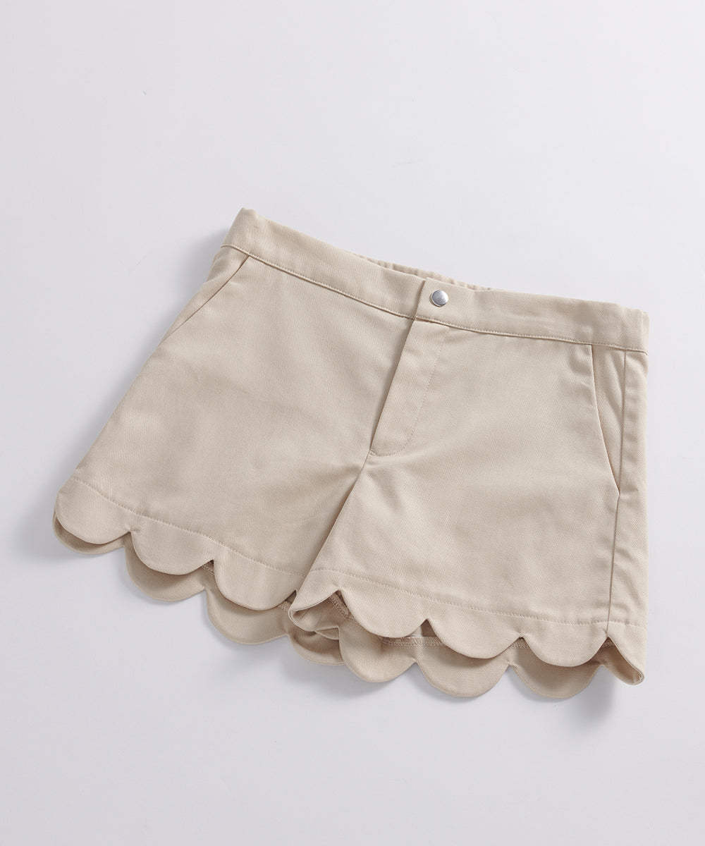 フレンチカーキブルーミングショートパンツ