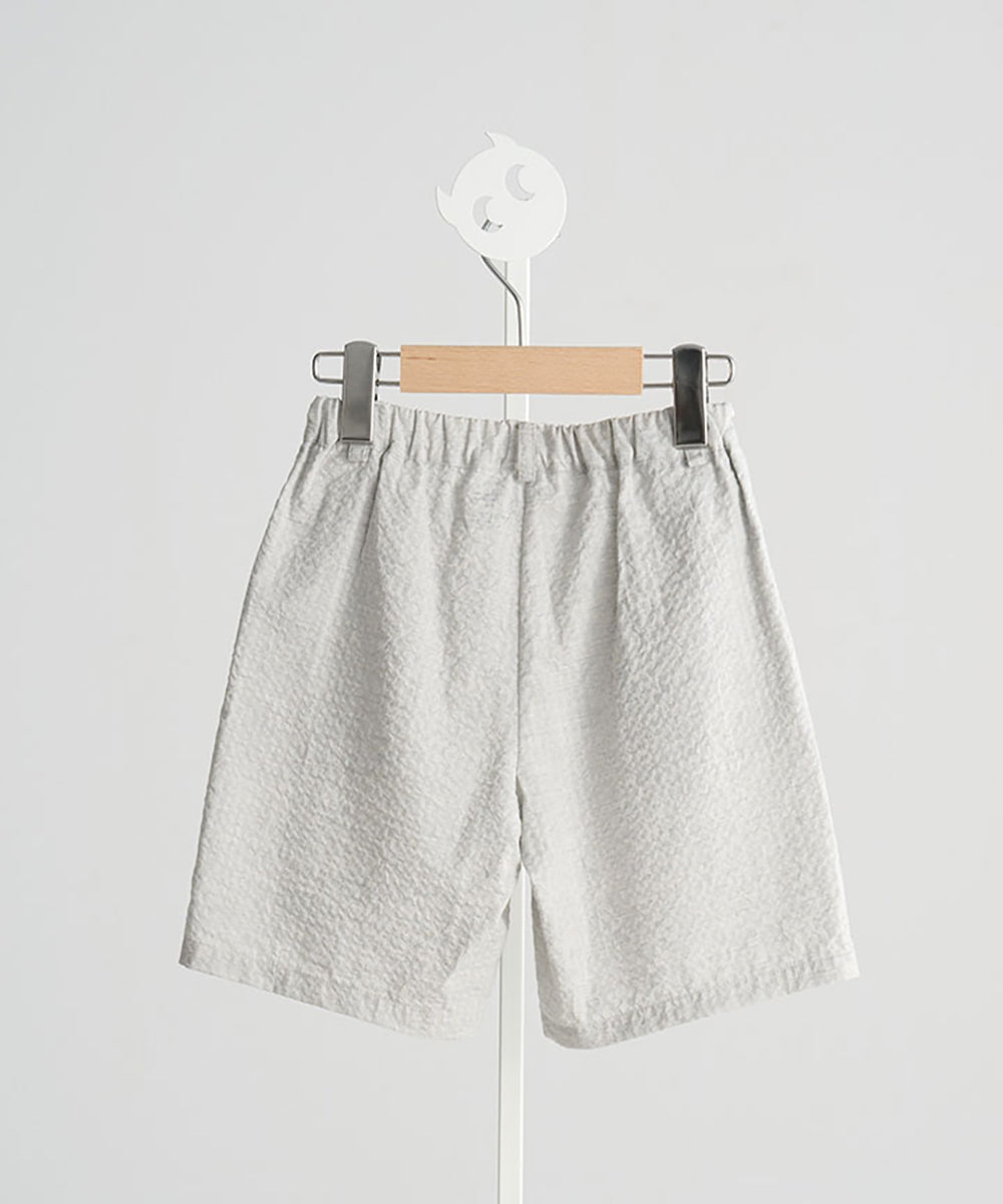 デニム地バイカラーショートパンツ