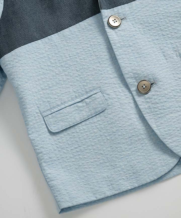 デニムバイカラージャケット