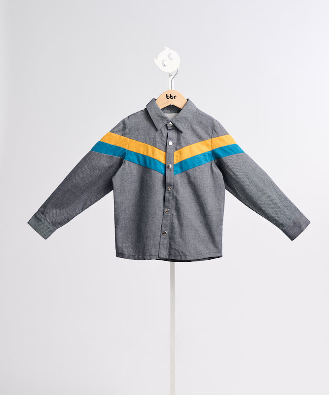 Victory パッチワークデニ ムシャツ