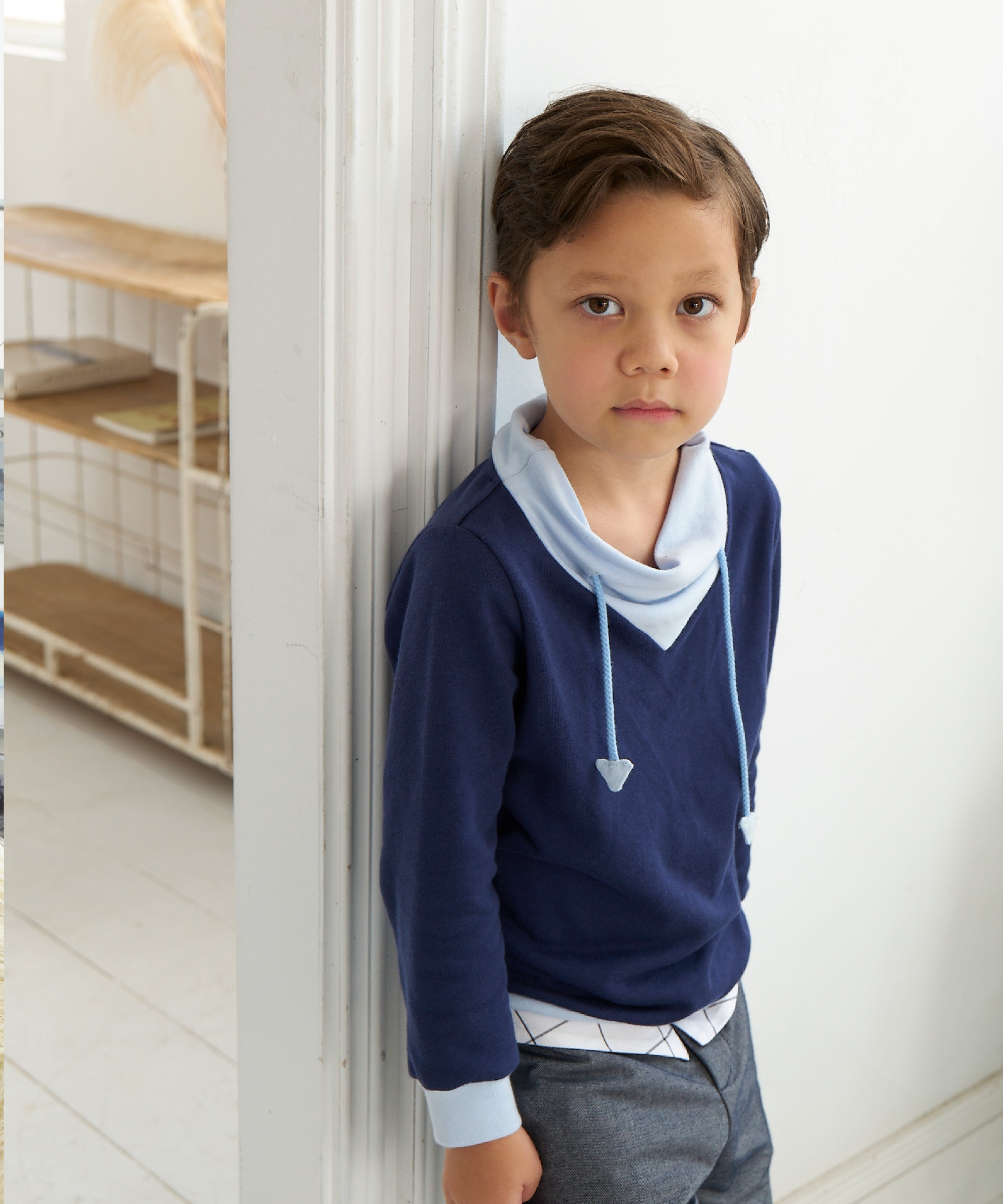 bbcモンスターロールカ ラー&パーカーひもトップス