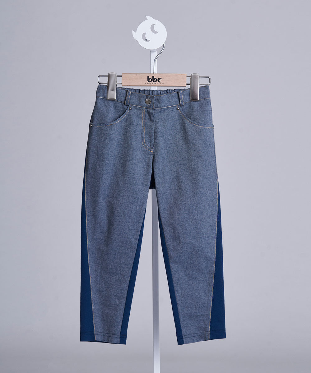 クラシックデニムサイドパネルパンツ