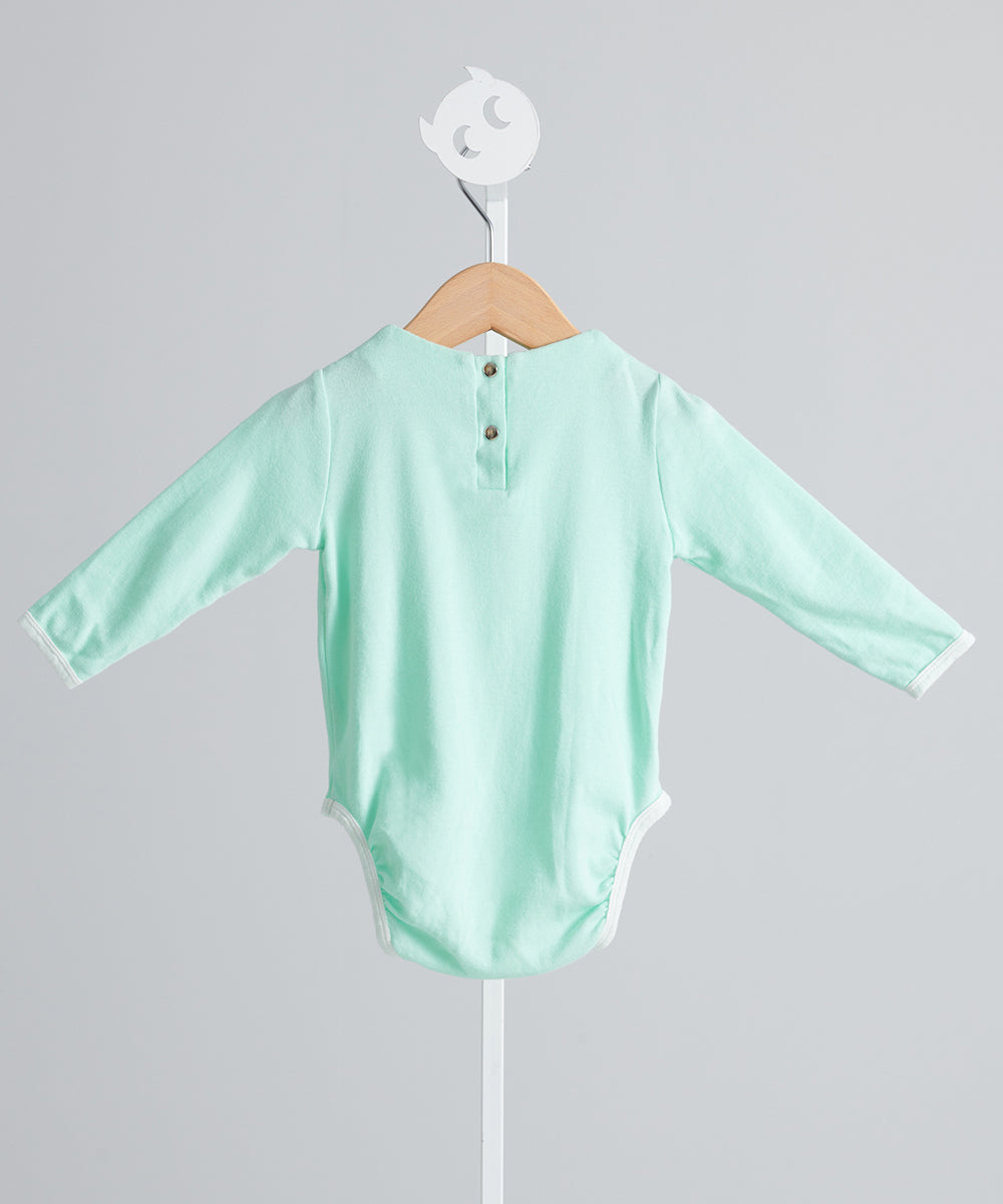 フレンチスカラップカラーロンパース