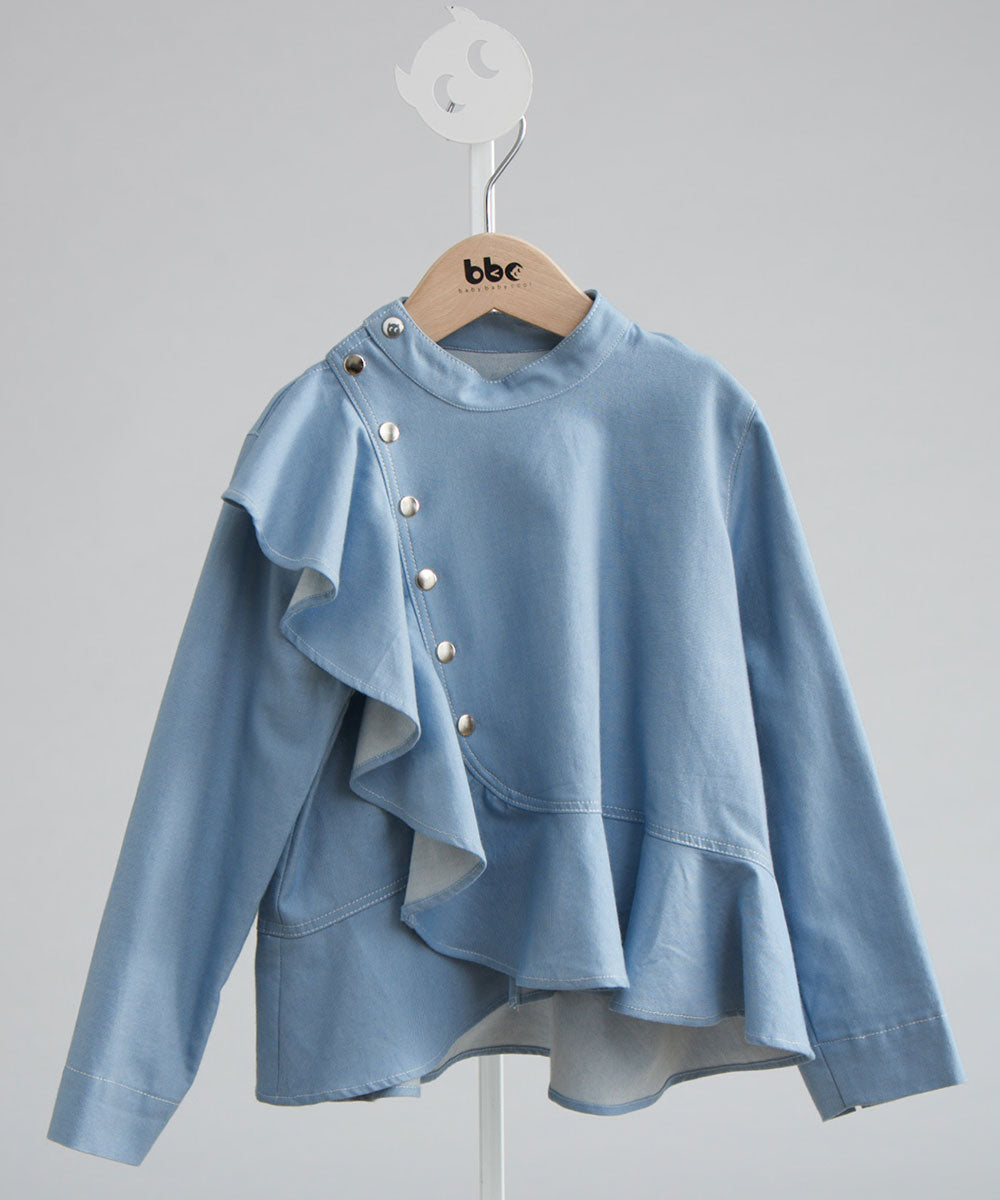 ドレーピングフリルトップス