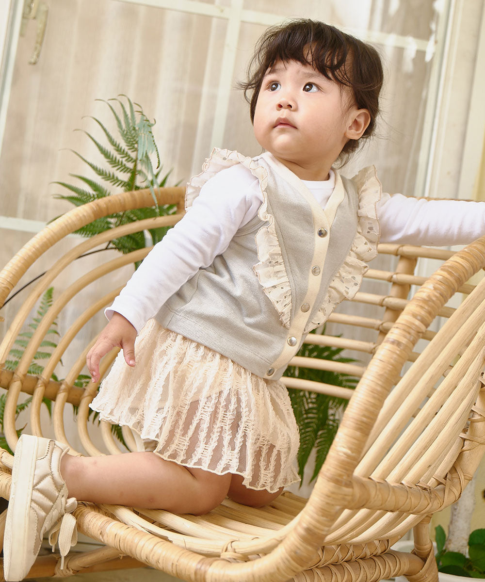 天使のフリルカーディガンベスト