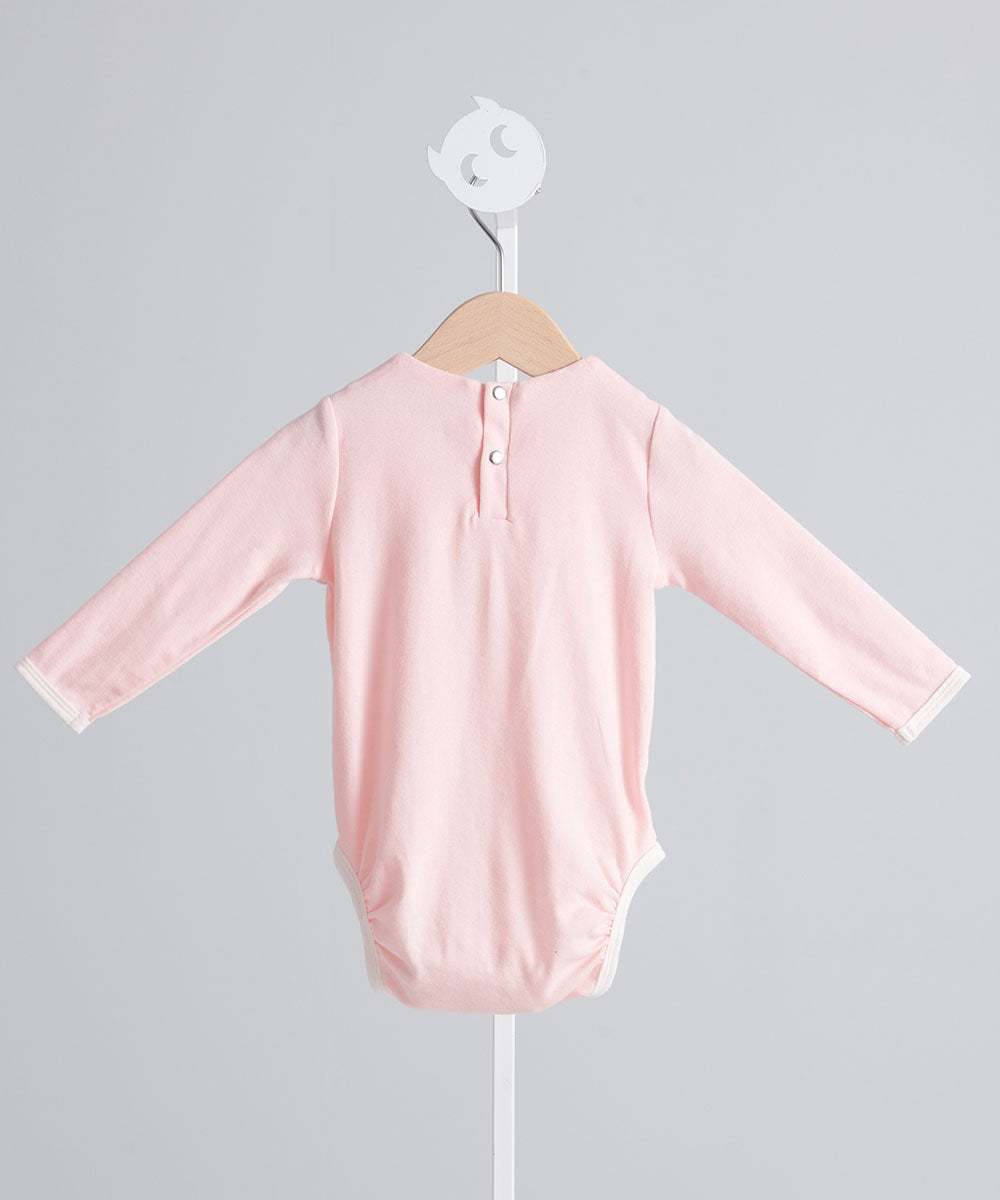 フレンチスカラップカラーロンパース