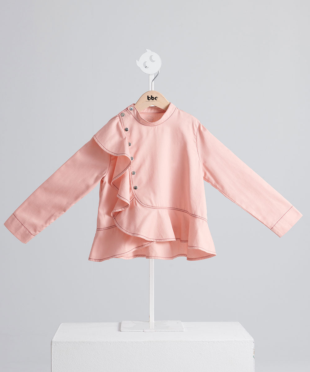 ドレーピングフリルトップス