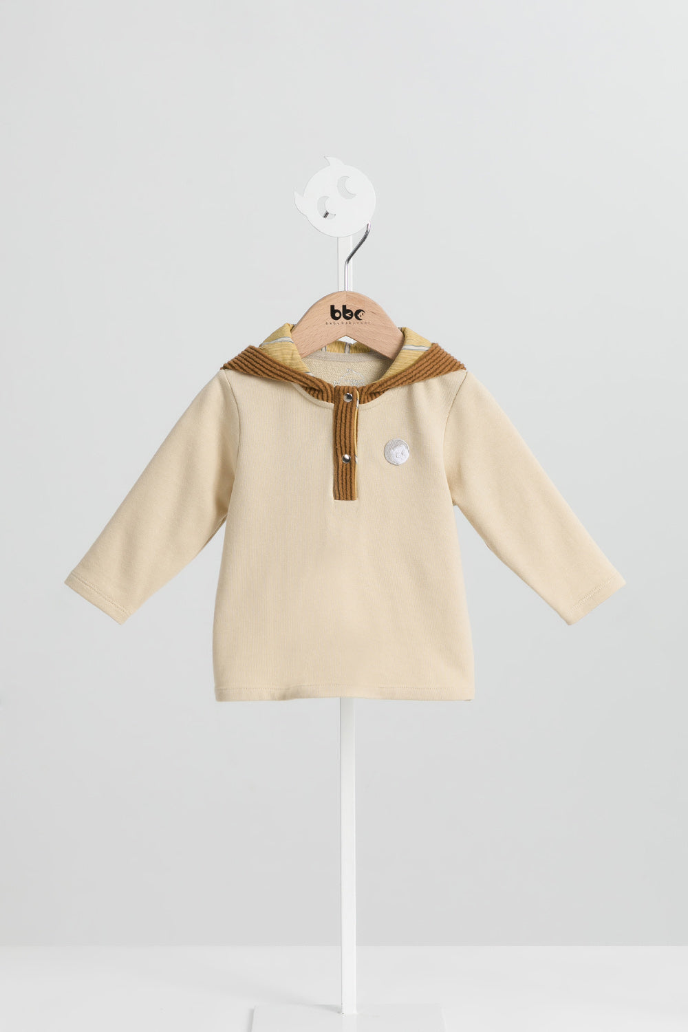 【予約商品】Mainコレクション：Warm Hug切替えフード付きトップス