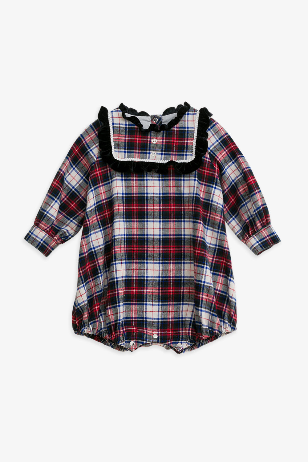 【予約商品】Luxuryコレクション：Winter Tale ベロア フリルカラー 長袖カバーオール