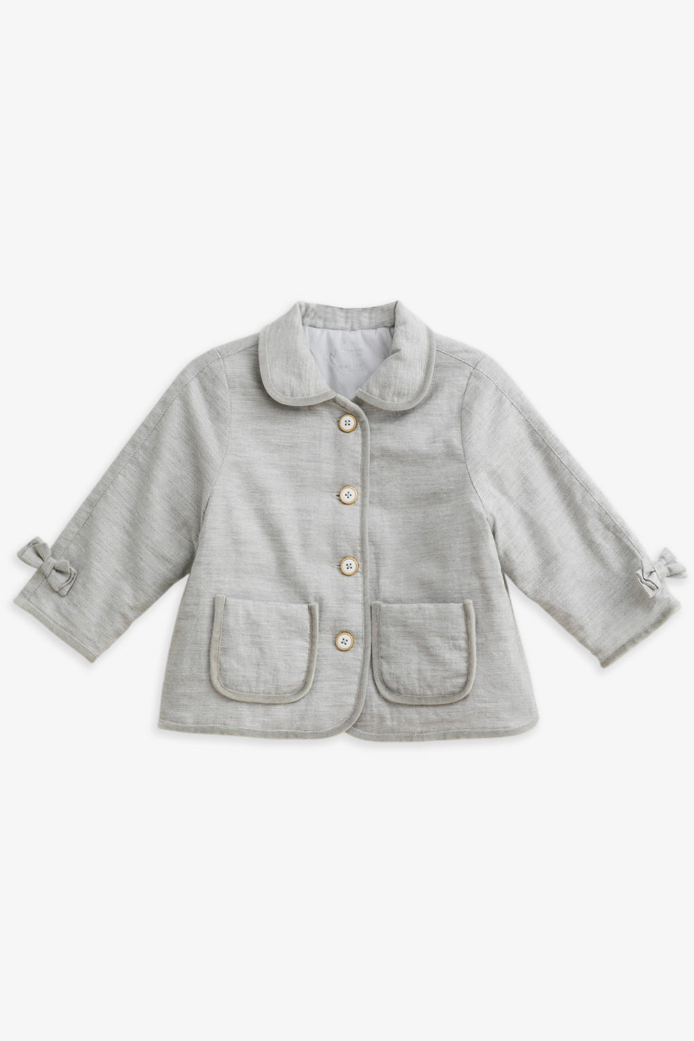 【予約商品】Mainコレクション：Rosie ラウンドカラー リボン 中綿ジャケット