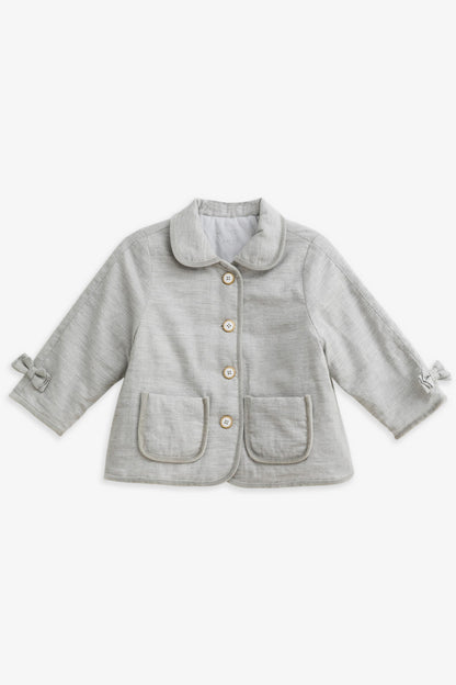 【予約商品】Mainコレクション：Rosie ラウンドカラー リボン 中綿ジャケット