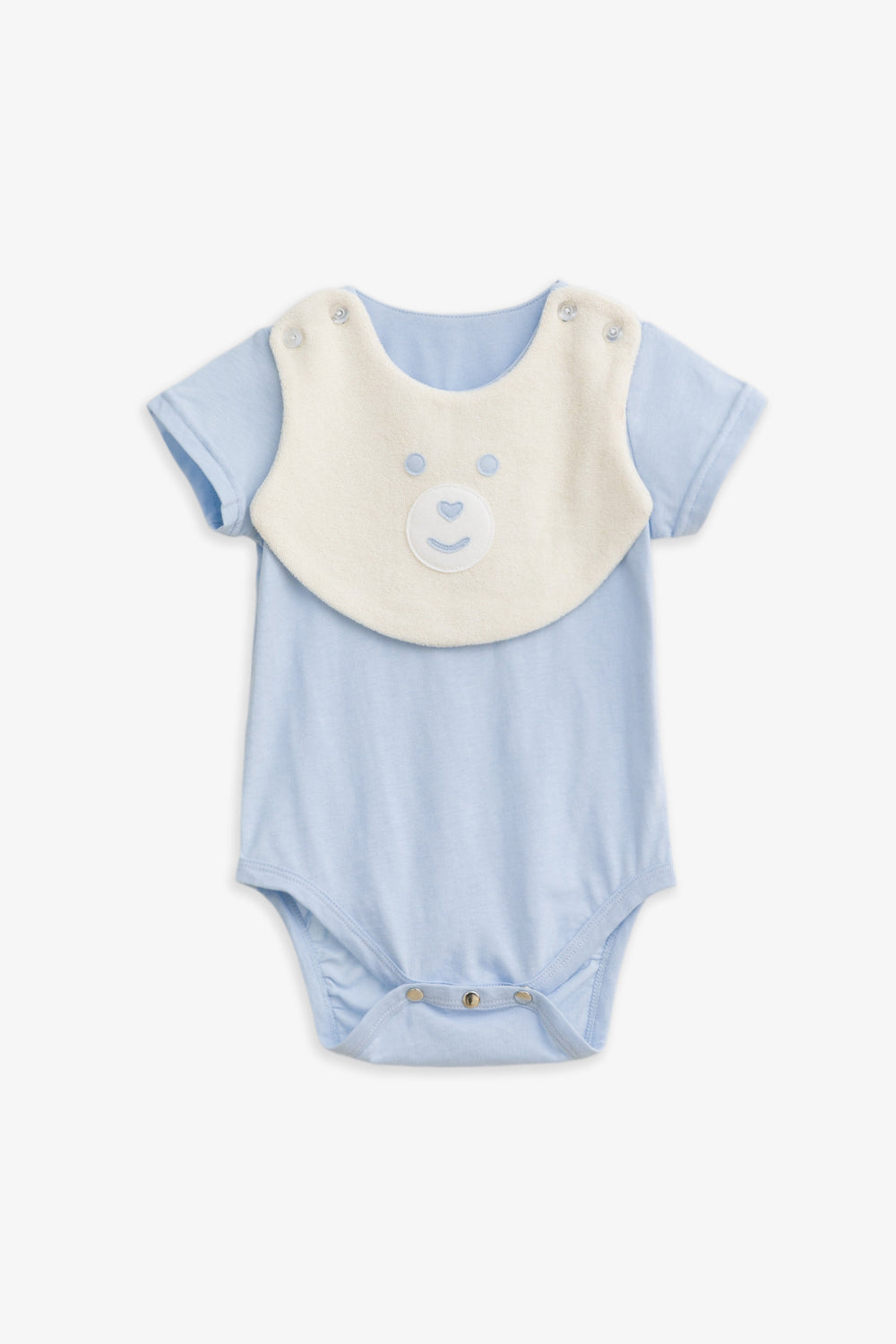 照片缺少【予約商品】Basicコレクション：bbc Zoo スタイ付き半袖ロンパース