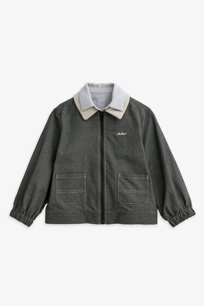 【予約商品】Mainコレクション：Arthur フェイクレイヤード デニム長袖ジャケット
