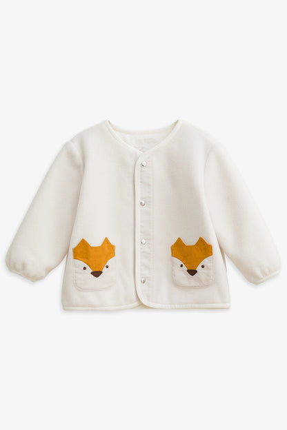 【予約商品】Luxuryコレクション：Little Fox Wanderer ノーカラー スナップボタン キツネポケット長袖ジャケット